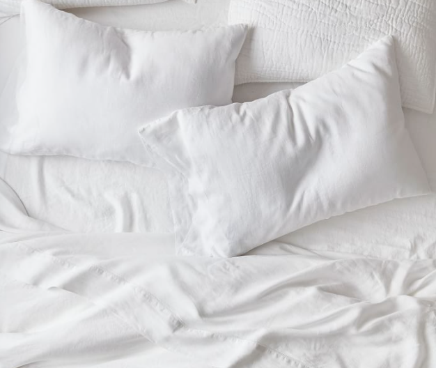 White Flax Linen Sheet Set