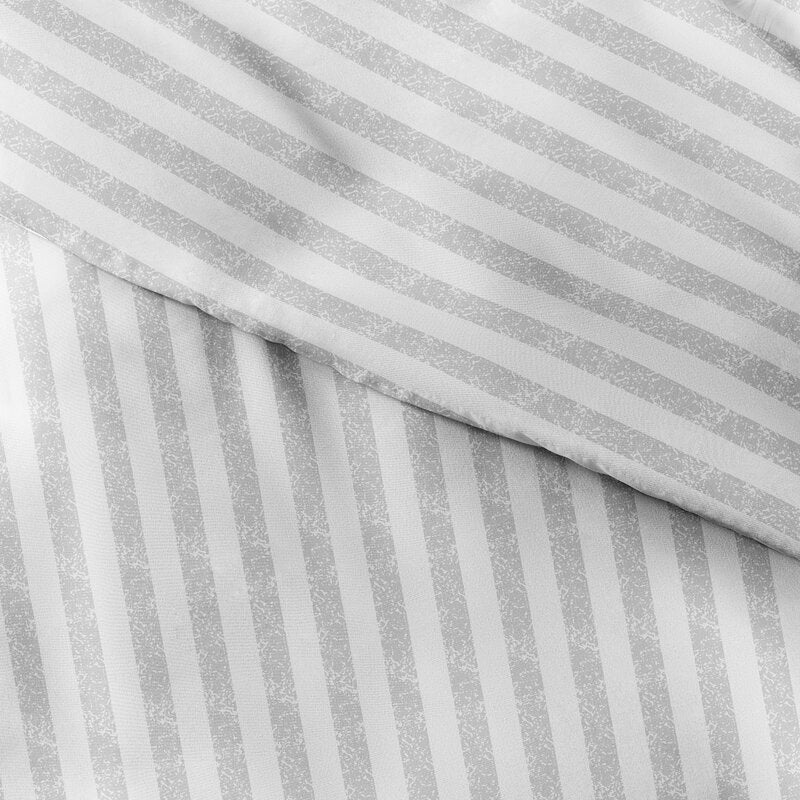 Light Gray Striped simplicity Duvet Cover Set