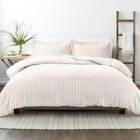 Light Orange Striped Simplicity Duvet Cover Set