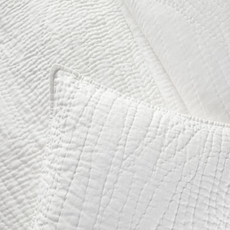 White Texture Flax Linen Pillow