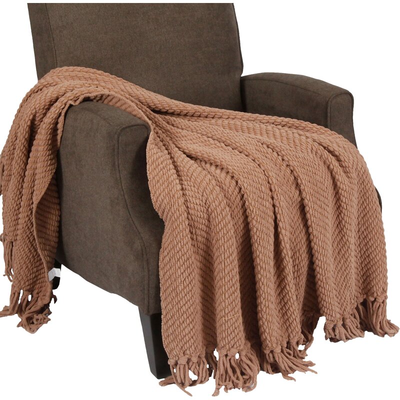 Brown Casual Sofa Tweed Throw