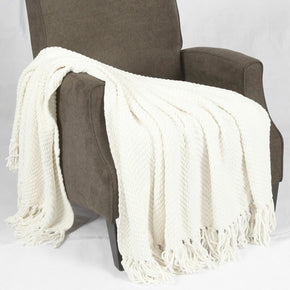 White Casual Sofa Tweed Throw