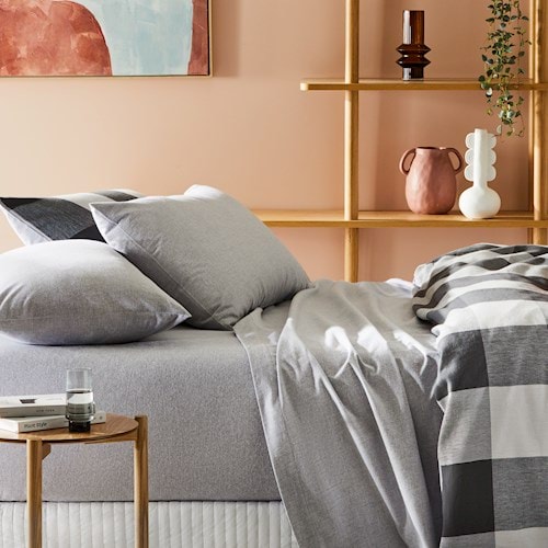 Super Soft Brushed Flannelette Silver Sheet Set