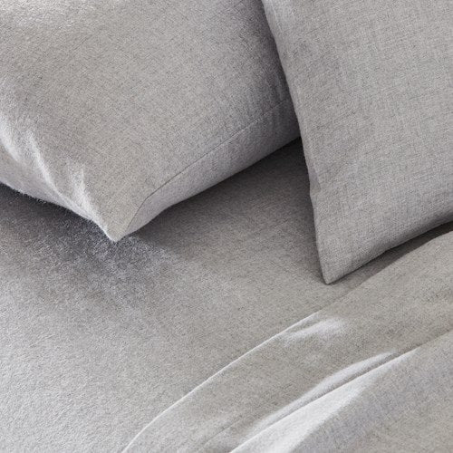 Super Soft Brushed Flannelette Silver Sheet Set