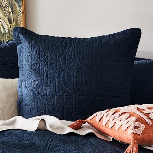 Vintage Washed Linen Old Navy Coverlet