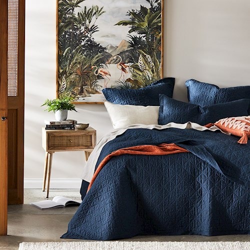 Vintage Washed Linen Old Navy Coverlet