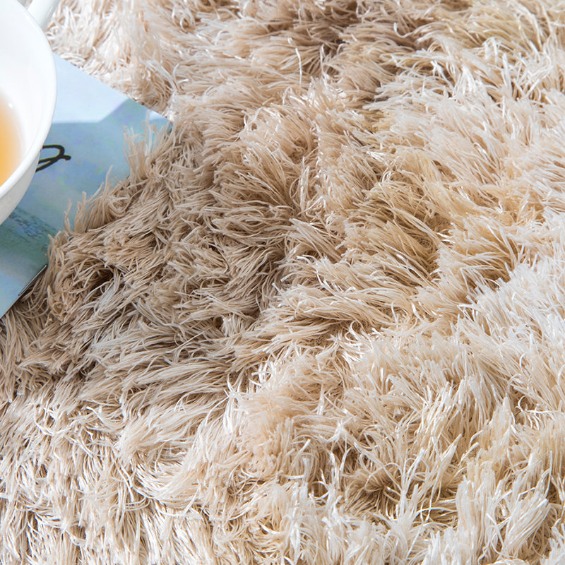 Gradient Beige Colour Modern Plain Carpet Bedroom Living Room Sofa Rugs Soft Plush Shaggy Rugs