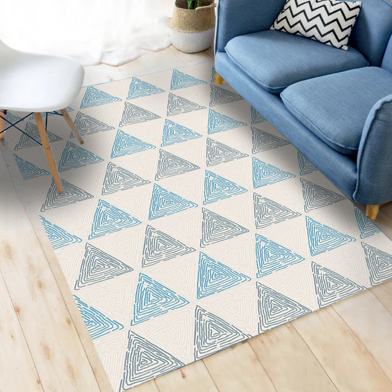 Blue Geometric Modern Patterned Non-slip Sofa Rug Table Rug Area Rugs Customizable