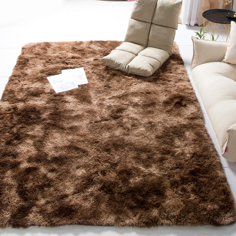 Gradient Brown Colour Modern Plain Carpet Bedroom Living Room Sofa Rugs Soft Plush Shaggy Rugs