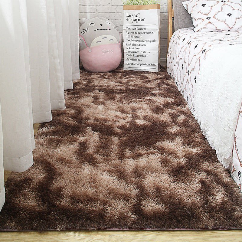Gradient Brown Colour Modern Plain Carpet Bedroom Living Room Sofa Rugs Soft Plush Shaggy Rugs