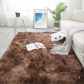 Gradient Brown Colour Modern Plain Carpet Bedroom Living Room Sofa Rugs Soft Plush Shaggy Rugs