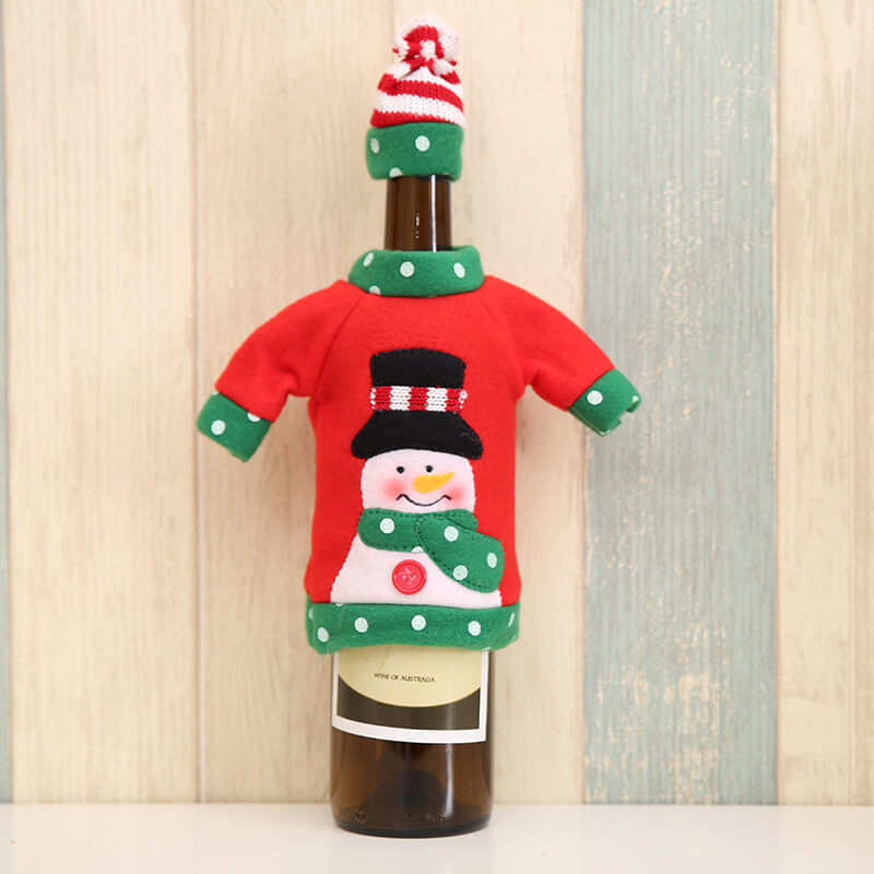 Sweater Christmas Wine Bottle Cover, Handmade Sweater Wine Bottle Bags for Christmas Decorations