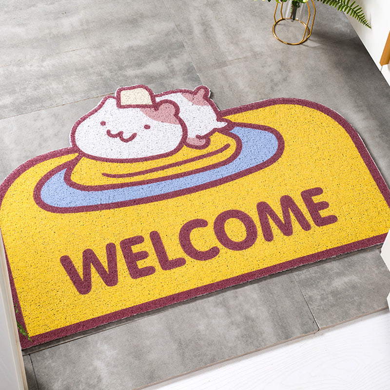 Bathing Cats Pets Welcome Mat Sand Dust Scraping Durable Non-slip Mats Cartoon Doormat