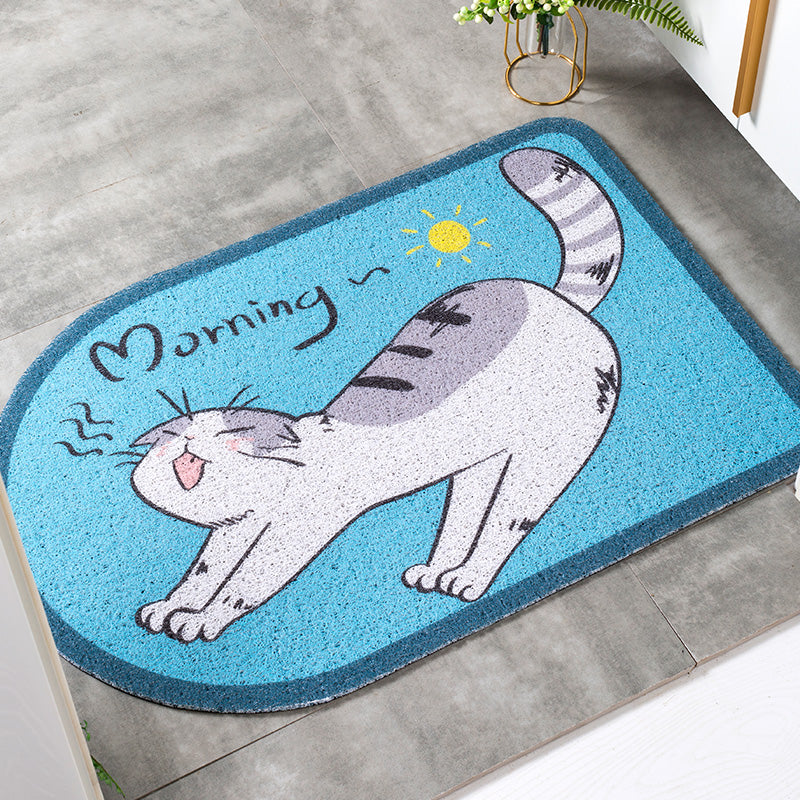 Stretching Cats Pets Sand Dust Scraping Abrasion Resistance Durable Non-slip Mats Cartoon Doormat