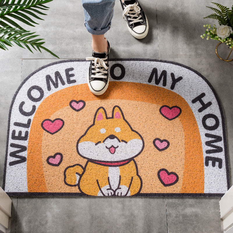 Cute Dog Pets Welcome to My Home Durable Non-slip Mats Cartoon Doormat