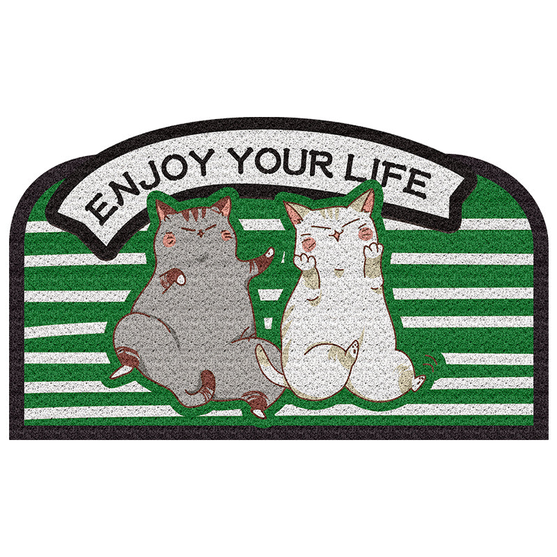 Lovely Cats Pets Sand Dust Scraping Abrasion Resistance  Durable Non-slip Mats Cartoon Doormat