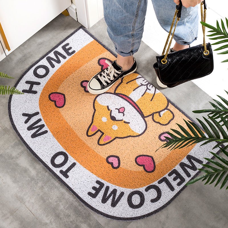 Cute Dog Pets Welcome to My Home Durable Non-slip Mats Cartoon Doormat