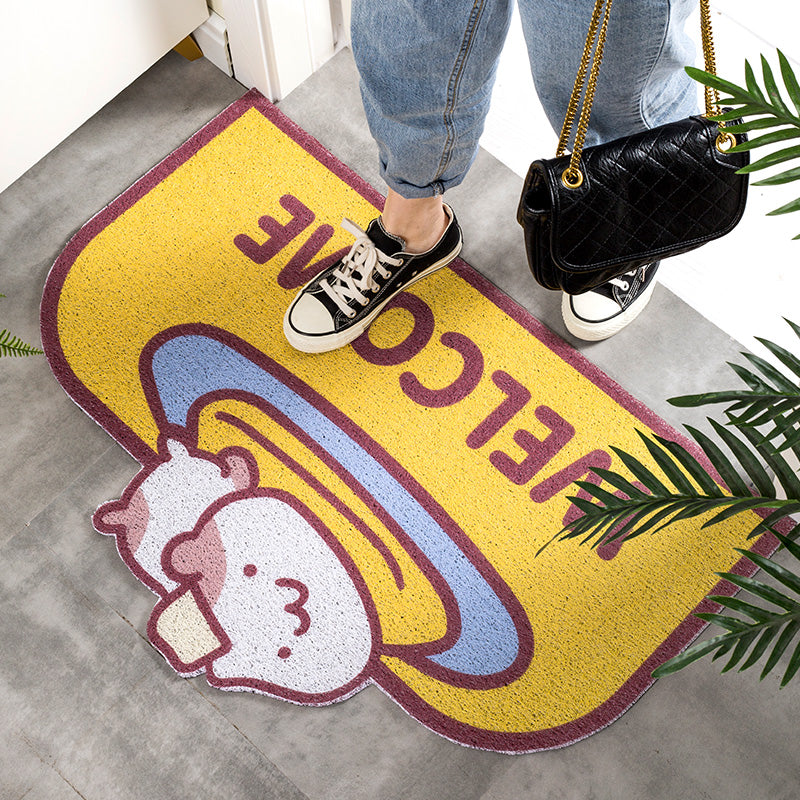 Bathing Cats Pets Welcome Mat Sand Dust Scraping Durable Non-slip Mats Cartoon Doormat