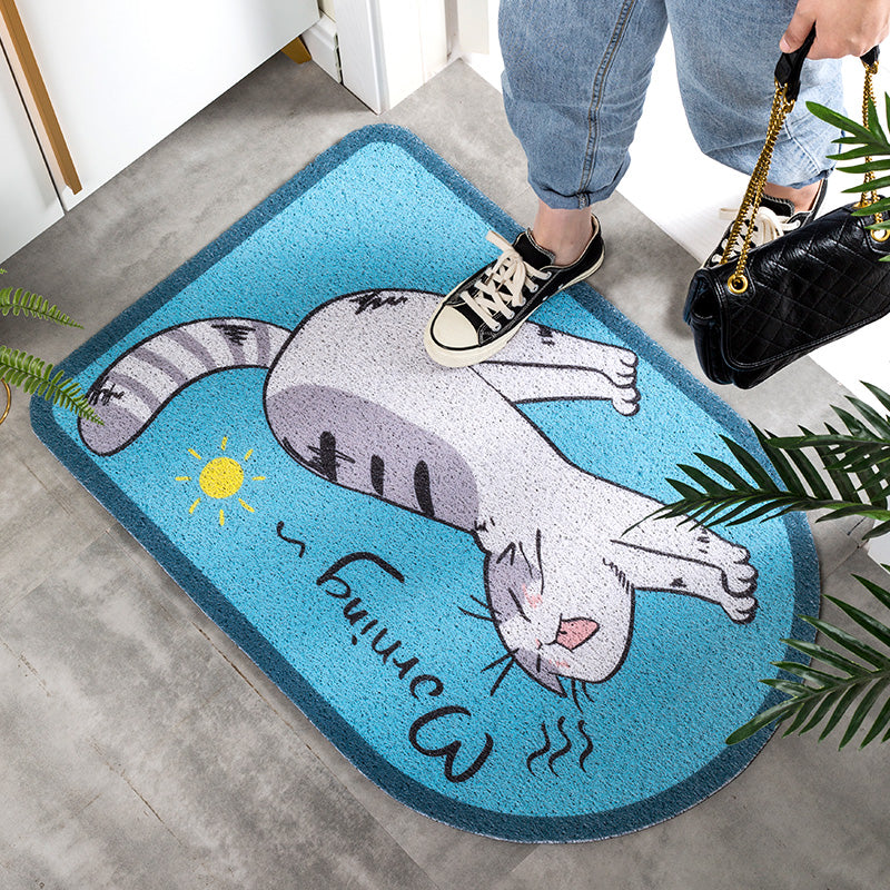 Stretching Cats Pets Sand Dust Scraping Abrasion Resistance Durable Non-slip Mats Cartoon Doormat