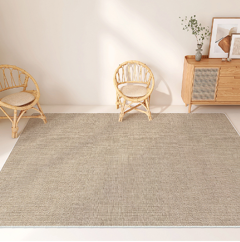 Linen Patterned Brown Color Modern Minimalist Living Room Rug Bedroom Sofa Coffee Table Rug 03