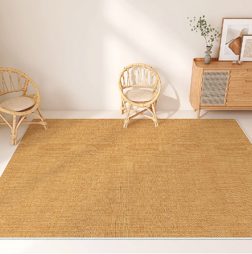 Linen Patterned Tangerine Modern Minimalist Living Room Rug Bedroom Sofa Coffee Table Rug 05
