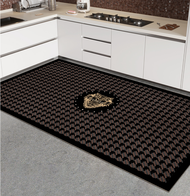 Scrubbable Kitchen Floor Mats Waterproof, Grease-proof and Non-slip PVC Foot Mats For Dirt-resistant Carpets 07