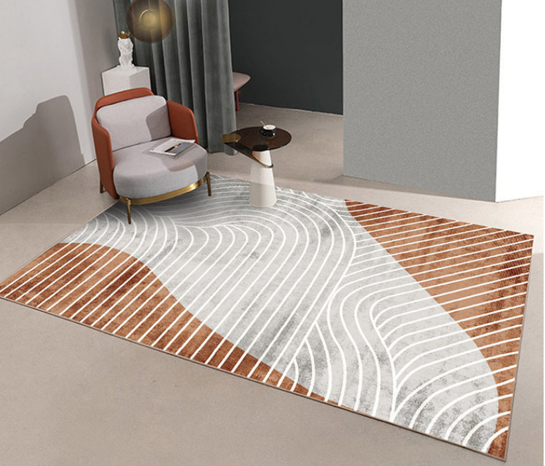 Simple Lines Plain Living Room Bedroom Light Luxury Household Living Room Rugs Bedside Rugs 06