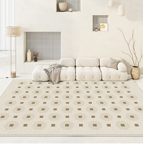 Cream-style Sofa Coffee Table Bedroom Floor Mats Thickened Water Absorbent Faux Cashmere Rug 02