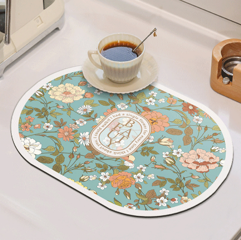 Coffee machine mat water control mat sink cup draining mat restaurant kitchen countertop absorbent mat non-slip mat