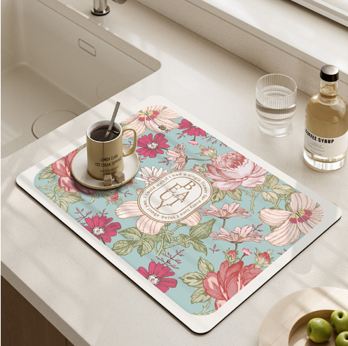 Coffee machine mat water control mat sink cup draining mat restaurant kitchen countertop absorbent mat non-slip mat