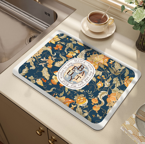 Coffee machine mat water control mat sink cup draining mat restaurant kitchen countertop absorbent mat non-slip mat