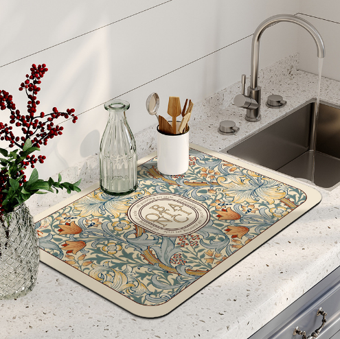 Coffee machine mat water control mat sink cup draining mat restaurant kitchen countertop absorbent mat non-slip mat