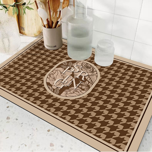 Coffee machine mat water control mat sink cup draining mat restaurant kitchen countertop absorbent mat non-slip mat