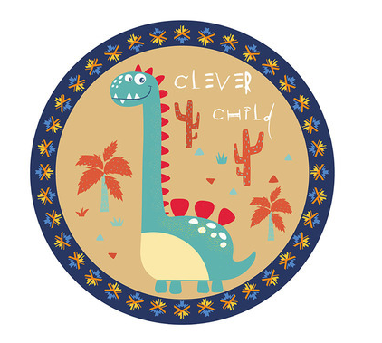 Cute Cartoon Dinosaur Children's Indoor Bedside Blanket Living Room Bedroom Study Crawl Mat Carpet Foot Mats