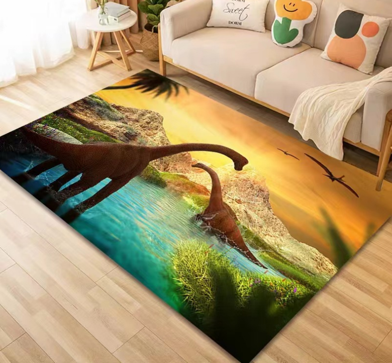 Dinosaur Themed Decorative Floor Mats For Bedroom Children's Room Sofa Mat Easy Care Floor Mats