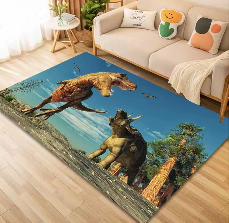 Dinosaur Themed Decorative Floor Mats For Bedroom Children's Room Sofa Mat Easy Care Floor Mats