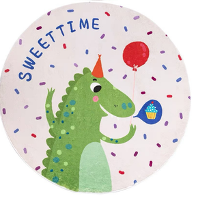 Cute Animals Round Faux Cashmere Rugs For Living Room Bedroom Rug Bedside Rug Children's Room