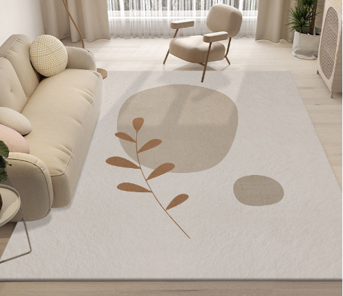 Lovely Simple Pattern Faux Cashmere Rugs For Living Room Bedroom Bedside Rugs Anti-slip Foot Mats