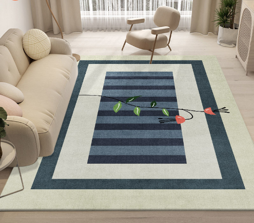 Lovely Simple Pattern Faux Cashmere Rugs For Living Room Bedroom Bedside Rugs Anti-slip Foot Mats