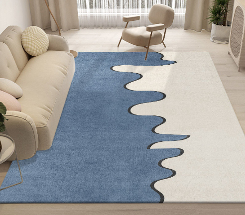Lovely Simple Pattern Faux Cashmere Rugs For Living Room Bedroom Bedside Rugs Anti-slip Foot Mats
