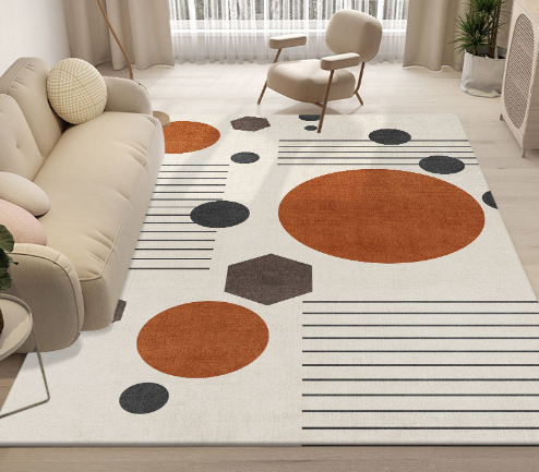 Lovely Simple Pattern Faux Cashmere Rugs For Living Room Bedroom Bedside Rugs Anti-slip Foot Mats