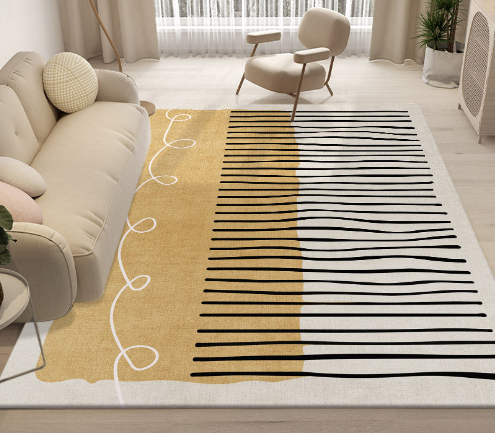 Lovely Simple Pattern Faux Cashmere Rugs For Living Room Bedroom Bedside Rugs Anti-slip Foot Mats