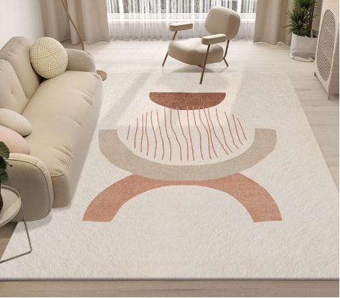 Lovely Simple Pattern Faux Cashmere Rugs For Living Room Bedroom Bedside Rugs Anti-slip Foot Mats