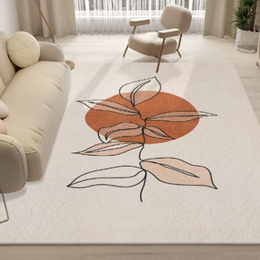 Lovely Simple Pattern Faux Cashmere Rugs For Living Room Bedroom Bedside Rugs Anti-slip Foot Mats
