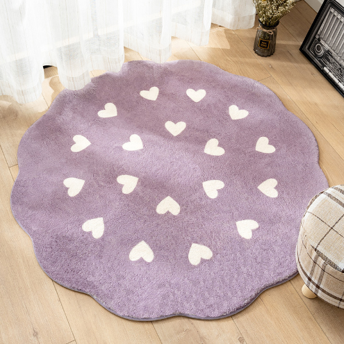 Cute Flower Pattern Faux Cashmere Rugs For Living Room Bedroom Bedside Rugs Anti-slip Foot Mats