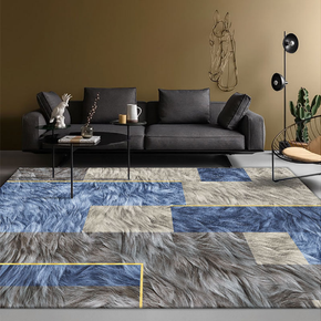 Imitation Animal Fur Geometric Patterns Creative Carpets For Dining Room Bedroom