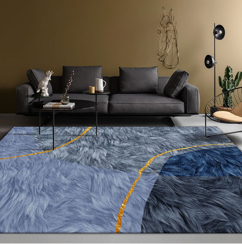 Imitation Animal Fur Geometric Patterns Creative Carpets For Dining Room Bedroom