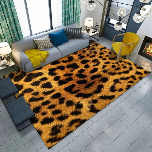 CLeopard-lik Patterns Creative Carpets For Dining Room Bedroom Living Room