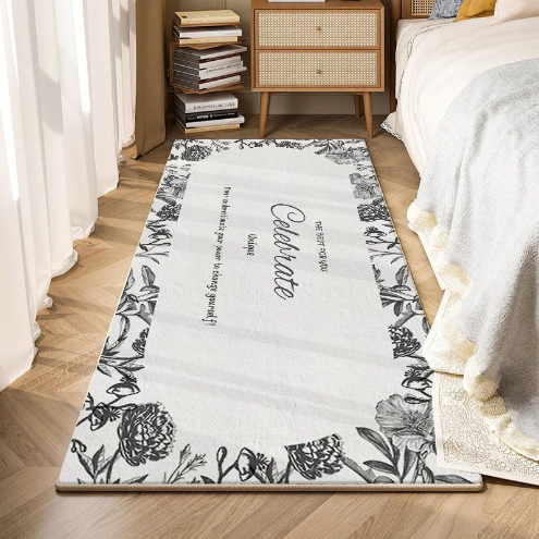 Vintage Living Room Shaggy Rug Light Luxury Lambswool Bedroom Sofa Coffee Table Rug Floating Window Mat
