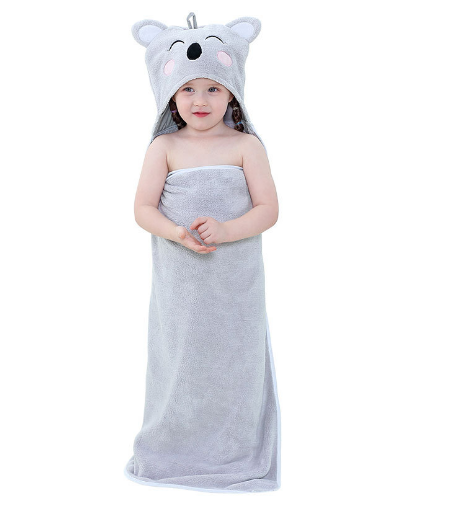 Cute and Cosy Pink Unicorn Print Hooded Bathrobe Baby Towels